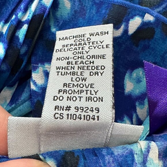 Catherines Blue High Low Tie Die Crochet Top Womens 2XP Boho Comfy Flowy Gauzy - Picture 4 of 5